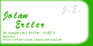 jolan ertler business card